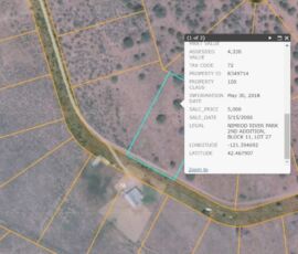 County GIS map showing the location of APN R349714 in Klamath County, Oregon