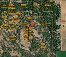 GIS area map showing the parcel’s position within the broader Sierra Way subdivision, Fall River Mills, Shasta County, CA