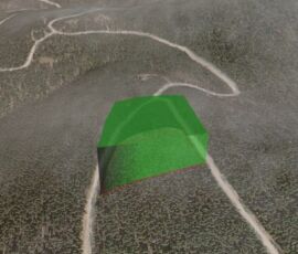 Aerial satellite view of wooded parcels on Purnell Ln, Forbes Park CO