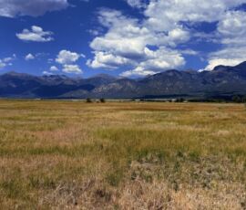 Open grassland with an unobstructed panorama of the Sangre de Cristo Mountains, Crestone area, APN 460324300062