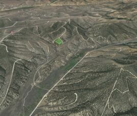 Google Maps 3D view of the parcel site in the Sangre de Cristo foothills near Fort Garland, CO
