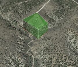 Google Maps 3D close-up of the parcel location near Yamaha Rd, Costilla County, CO