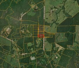 Wide-area GIS map showing Lot 6’s position on Glendon-Carthage Rd among surrounding parcels, Moore County NC