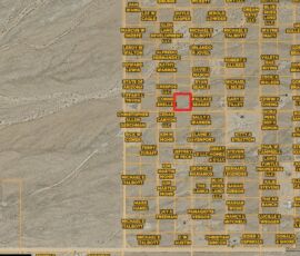 GIS parcel map showing APN 245-21-102 (highlighted) in the Desert Shadows Ranchos subdivision, Mohave County AZ